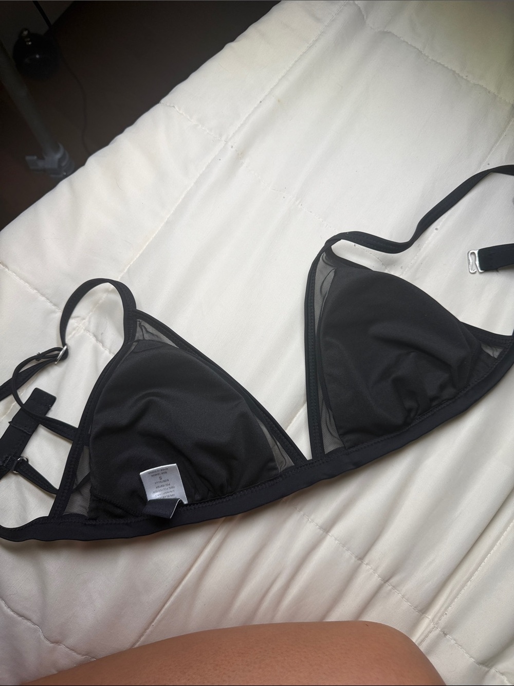 Black Triangle Mesh Bralette - Women Intimates